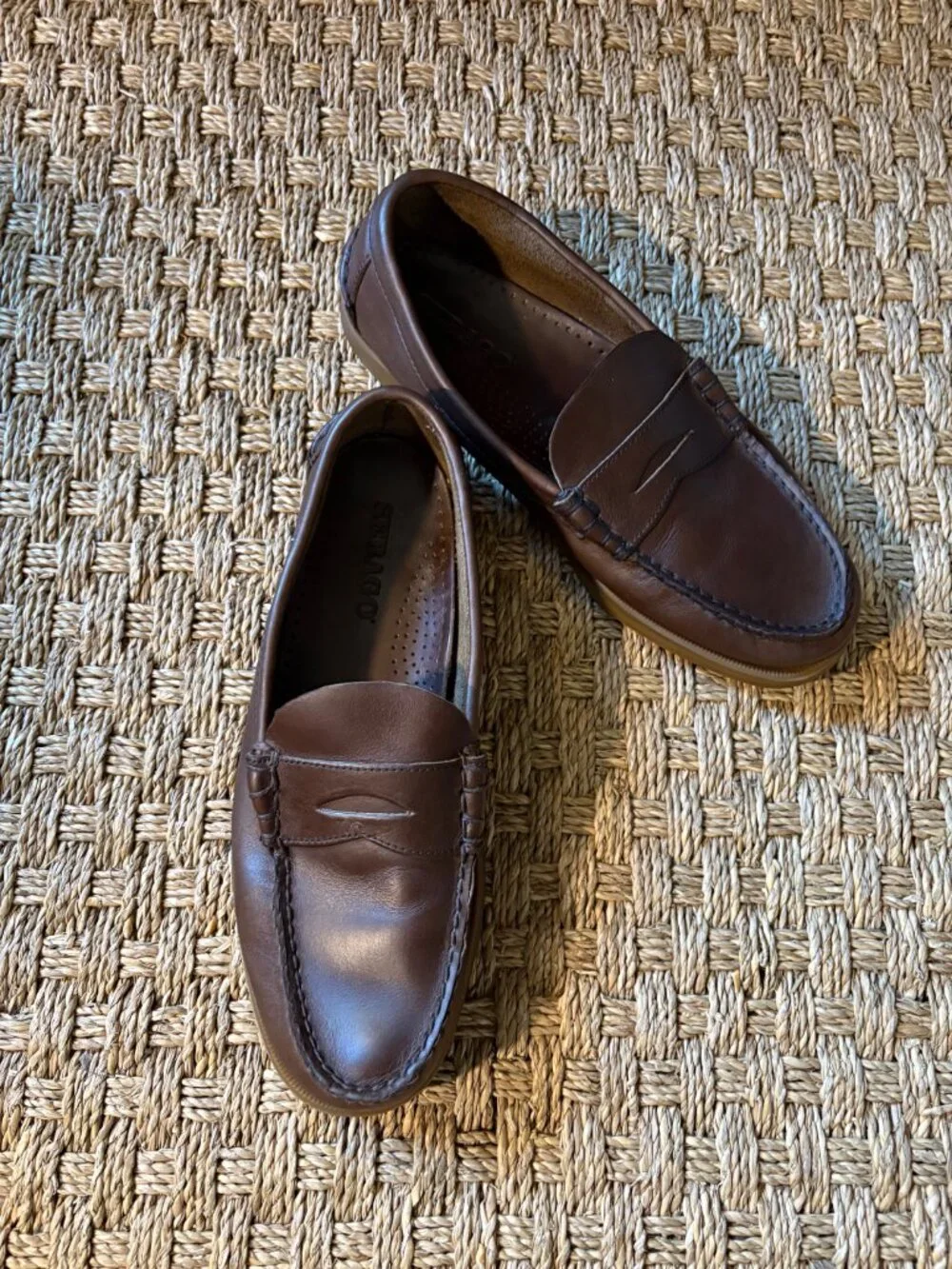 Sebago Dolphin penny mocassins in Waxed Brown Gum leather